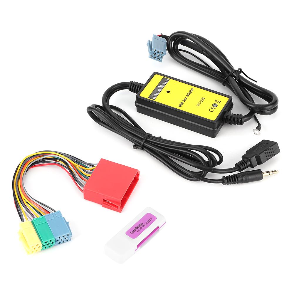 8Pin CD Changer Adapter 20Hz‑20KHz MP3 USB Audio Car AUX Interface Fit for Seat