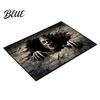 Non-slip Floor Mat 3D Skeleton Halloween Rug, Spooky Optical Illusion Entrance Depth Washable Kitchen Rug Pattern Non-Slip for Living Room Bedroom