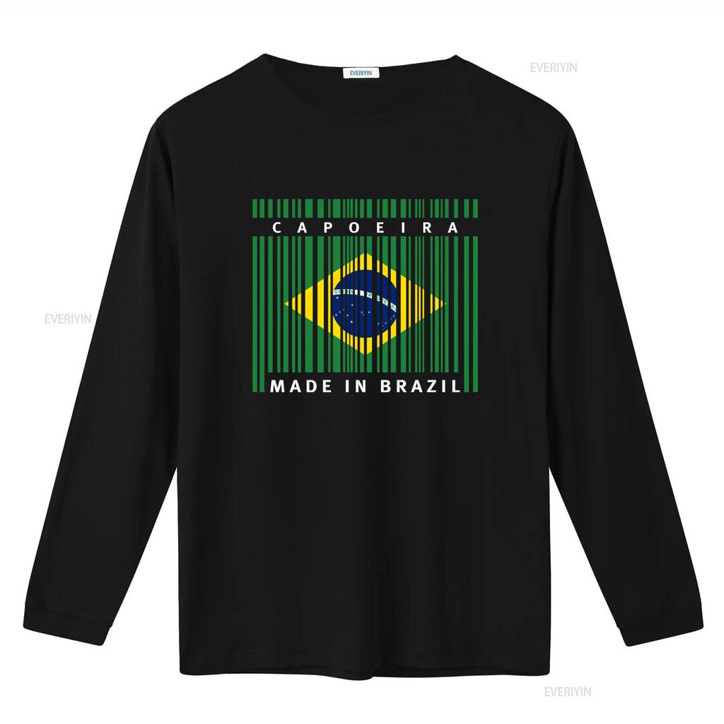 Capoeira Made In Brazil Print T Shirt Casual Fashion Vintage Washed Unisex Streetwear Stylish Graphic Top For Everyday Wear
