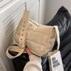 Fashion Quilted Handbags Ladies Casual Cotton-Padded Bags Solid Color Shoulder Bags Women Lightweight Underarm Bags