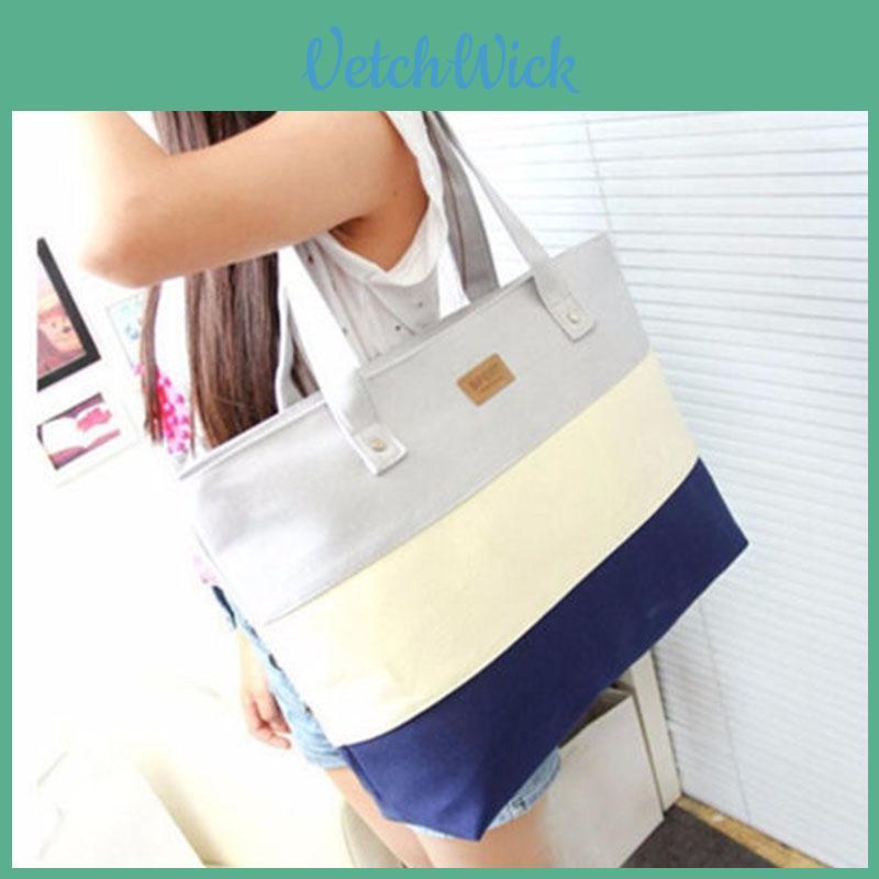 Premium Quality Women Canvas Stripe Handbag For Stylish Summer Beach Outings