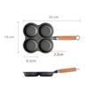 4-Holes Non-Stick Cast Iron Omelet Frying Pan Skillet Pancake Cooking Pot Kitchen Accessories for Gas/Induction Cooker Universal
