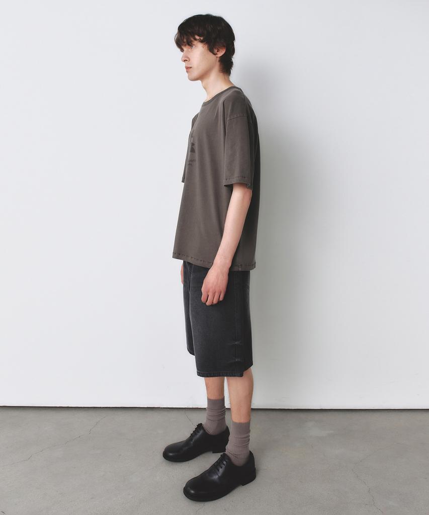 INSILENCE Faded Graphic T-Shirt Brown
