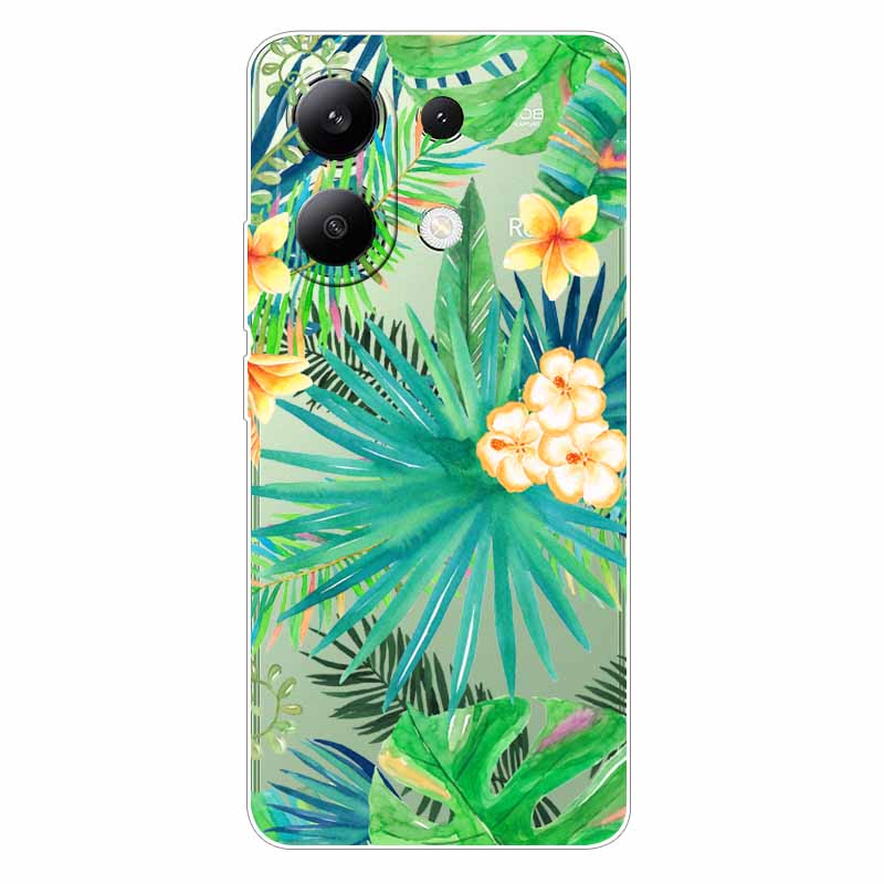 For Xiaomi Redmi Note 13 4G Case TPU Clear Soft Cute Girl Paint Cover For Redmi Note 13 4G Case Note13 Transparent Silicone