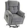 Stand Up Chair With Massage Function And Lumbar Heating Recliner Chair With Remote Controls And Side Pockets Light Gray