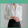 Satin Shirt For Women Long Sleeve With French Design And Classic Style For Office Wear