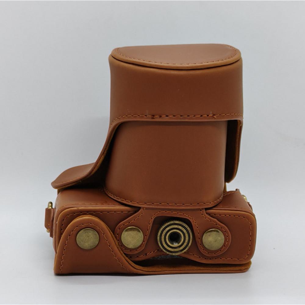 PU Leather Camera Bag Case For Canon EOS M10 M200 M100 M 15-45mm Lens Full Body Cover With Strap