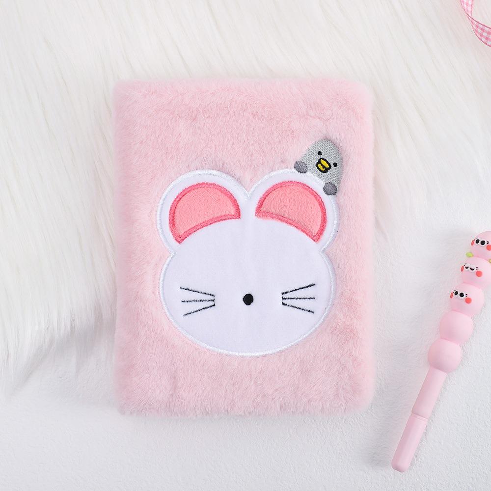 

Soft Plush Embroidered Notebook Unique Writing Drawing Note School Supplies Plush Notepad Travel style D