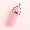 Bohemian Style Agate Crystal Quartz Hexagonal Bullet Pendant Necklace