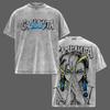 Nijiku Zanka Printed Tee Anime Gachiakuta Clothing Men Women Retro Washed T-shirts Short Sleeve Tshirt Harajuku Cotton T Shirt