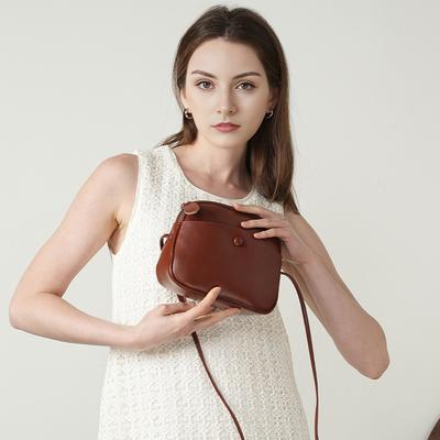 Premium Handy-Tasche aus pflanzlich gegerbtem erstschichtigem Rindsleder, vielseitige lässige Umhängetasche für Damen, vielseitige Messenger-Tasche für den Pendelverkehr