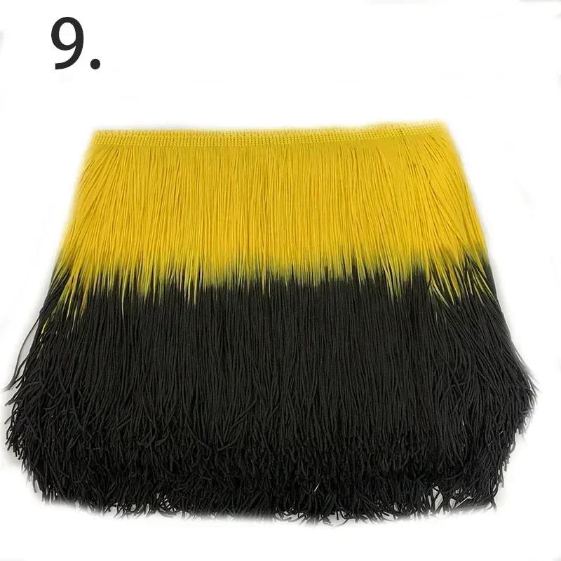 Meetee 2/3/5M 20cm Coloured Fringe Tassel Clothing Curtain Lace Trim Webbing Ribbons for Sewing Latin Dress Fabric Accessories