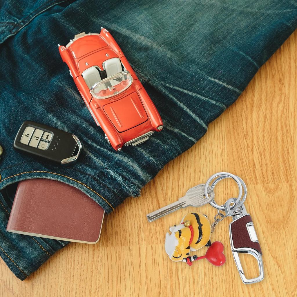 Car Detachable Leather Stainless Steel Buckle Keychain with 2 2 [uxcell] Keychain, Keychain, Rings, Men's & Women's (Black, Pack)