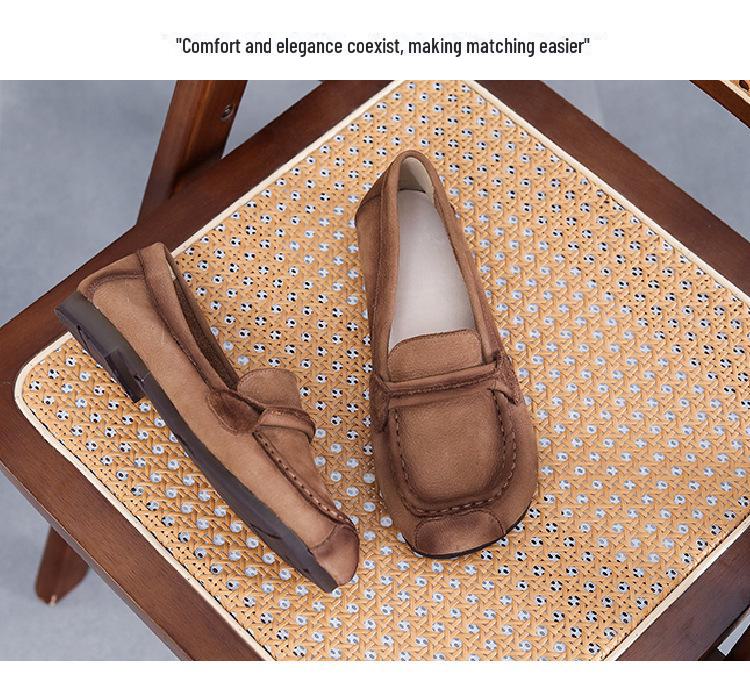 Autumn Women's Soft Sole Genuine Leather Flat Shoes - Comfortable for Pregnant Mothers