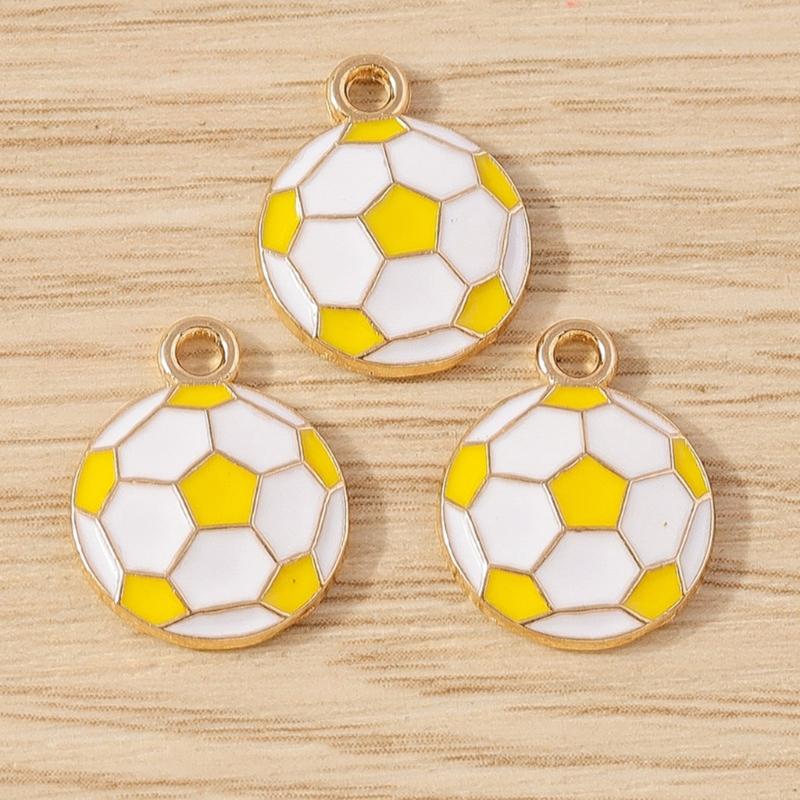 Packung mit 30 Mini-Fußball-Schlüsselanhängern Legierung Emaille Anhänger Für Sportfans DIY Schmuck Bastelprojekte Kompakte Größe Fußball Zubehör