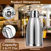 2.3 L Stainless Steel Thermal Carafe Double Wall Insulated Water Kettle Leak Proof Vacuum Insulated Coffee Pot with Press Button