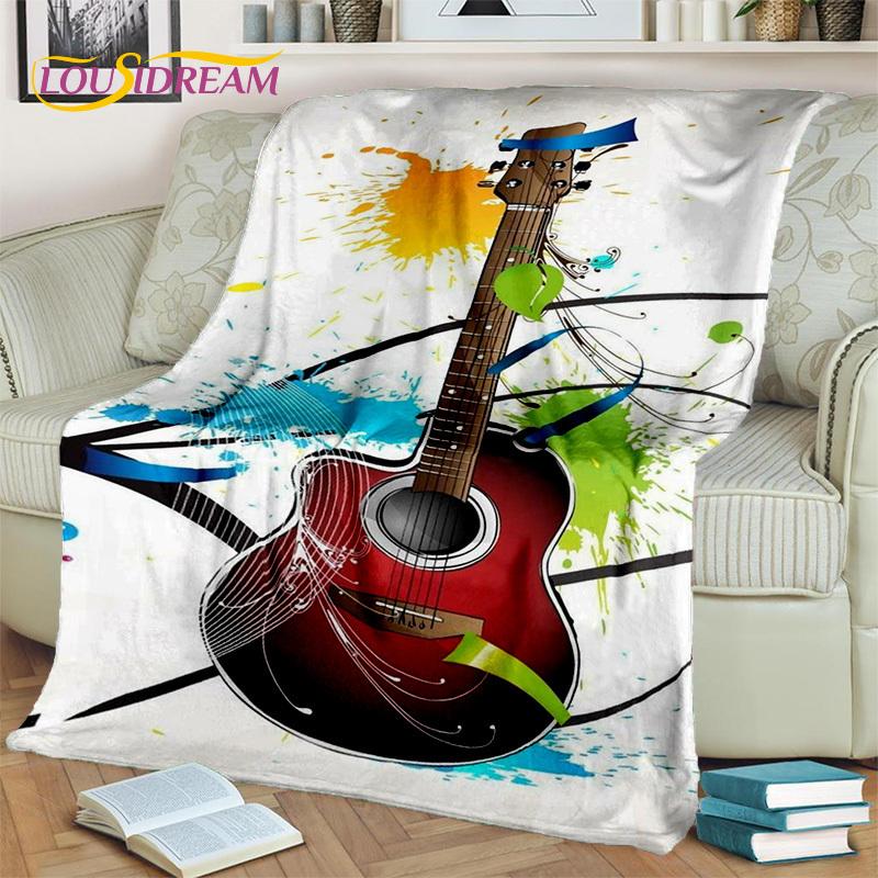 Electric Guitar Bass Classical Guitar Blanket,Throw Blanket for Home Bedroom Bed Sofa Picnic Office Hiking Leisure Nap Cover Kid