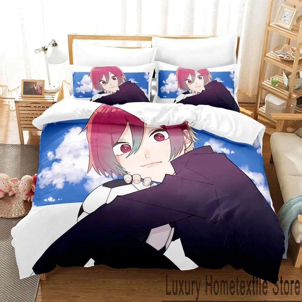 3D Print Anime Blue Lock Bedding Set Twin Queen King Size Duvet Cover Pillowcase for Boys Girls Adult Home Textile