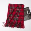 Christmas vibe scarf women's winter new Ankara red scarf long versatile knitted shawl scarf