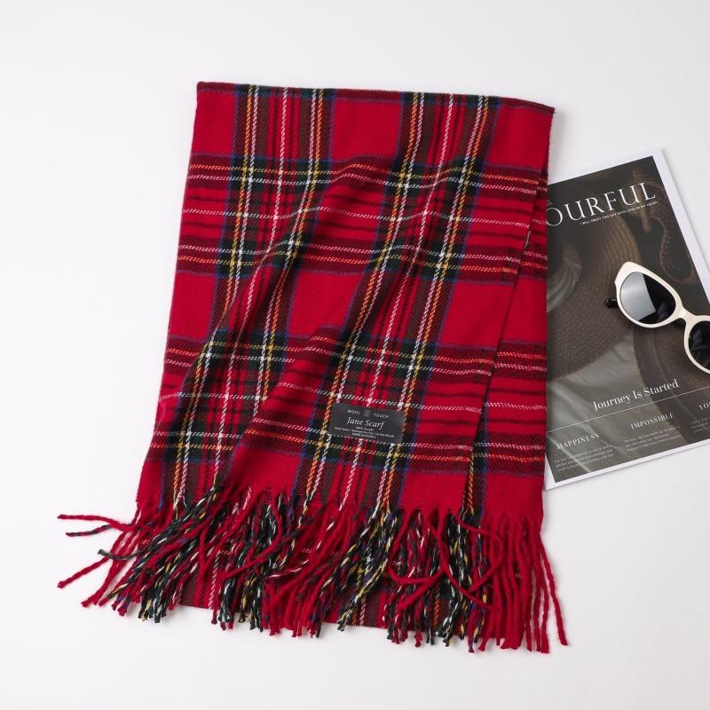 Christmas vibe scarf women's winter new Ankara red scarf long versatile knitted shawl scarf