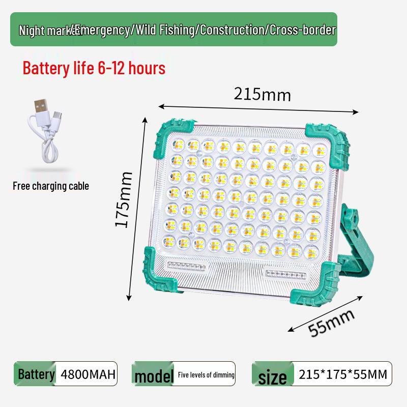 Superheller Tragbarer Solar-Flutlichtstrahler für Outdoor-Camping und Notbeleuchtung