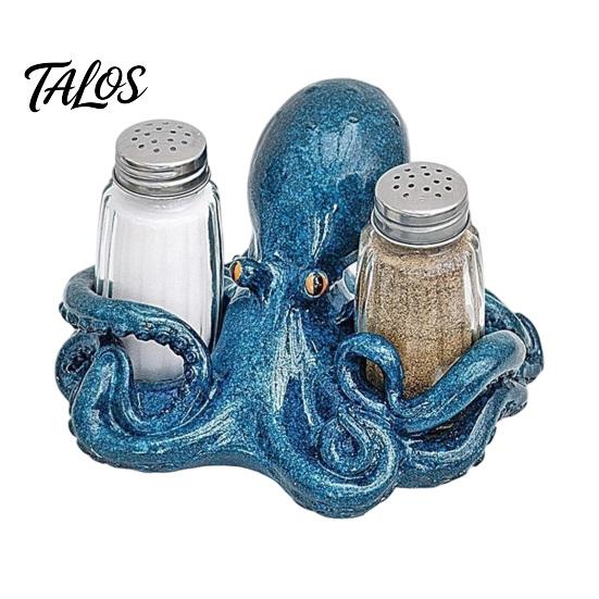 Cartoon Style Kitchen Rack Creative Animal Condiment Holder, Resin Organizer for 2 Spice Sculpture Jars, Cute Flamingo Pelican Dolphin Octopus Decor,