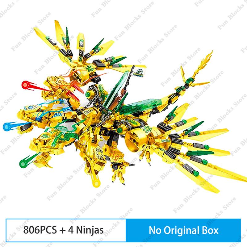 

Новый набор строительных блоков Ninja Lloyd Golden Ultra Flying Dragon, фигурки бойцов, классическая модель из фильма, кирпичные игрушки для детей, мальчиков, подарки