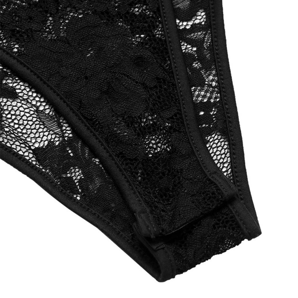 New Women's Sexy Lace V-Neck Black Bodysuit, European American Style, Cross-border Fashion Lingerie Top