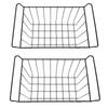 2 Pcs Freezer Wire Storage Basket PE Coated Hanging Rack Organizer Bin Black for Refrigerator Shelves