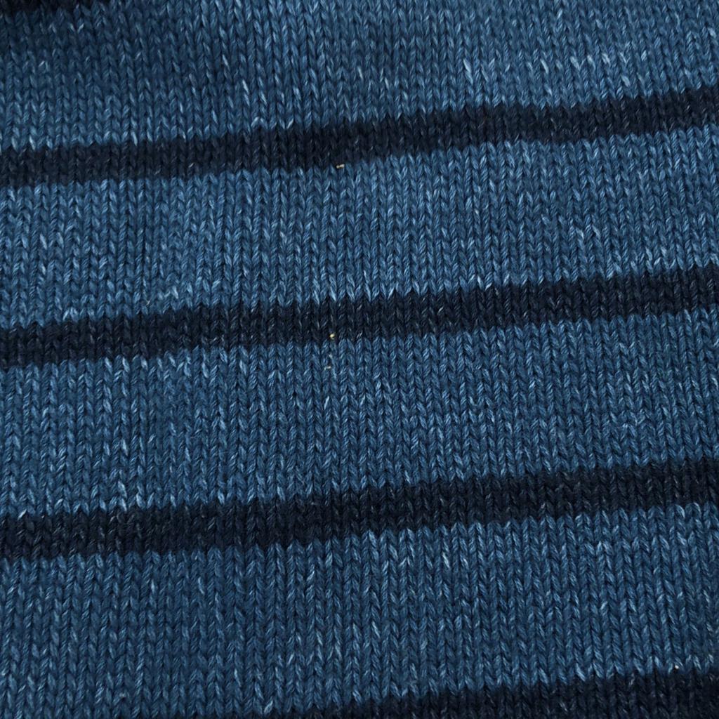 M2SQUARED Border Pattern Long sleeve knit L Navy system sweater Women Used