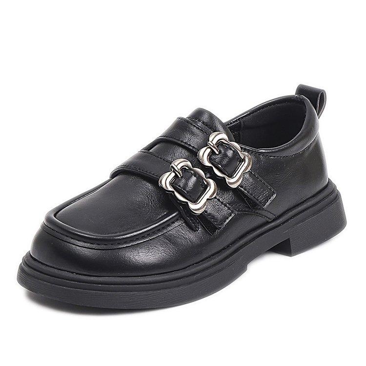 Mädchen Lederschuhe Prinzessinnenschuhe 2025 Frühling neue Kinderschuhe schwarz kleines Mädchen Einzelne Schuhe Britischer Stil Slipper