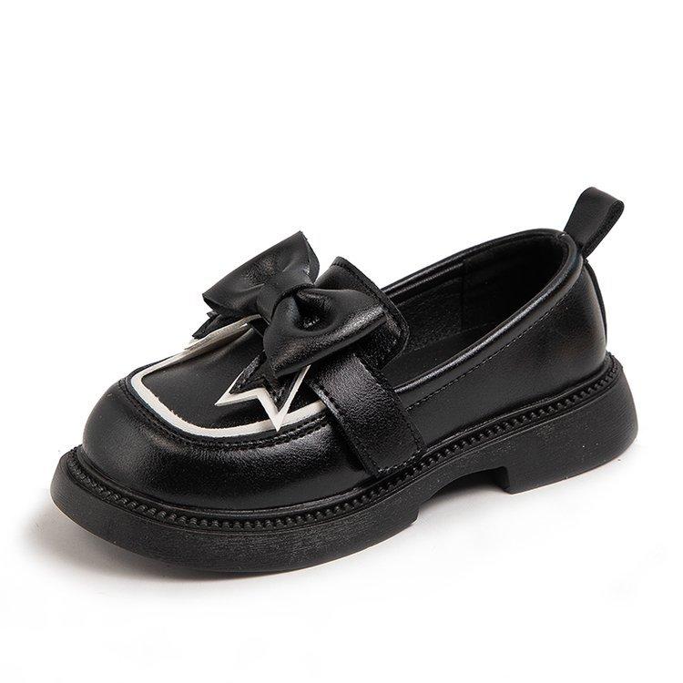 Girls small leather shoes 2025 new spring children's bow fashion loafers girls soft-soled foreign princess shoes