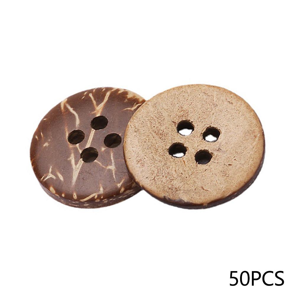 2 Hole Handmade Buttons 50 Natural Coconut Shell Buttons Clothing Jacket High-quality DIY Sewing Decoration 5 Colors Optional
