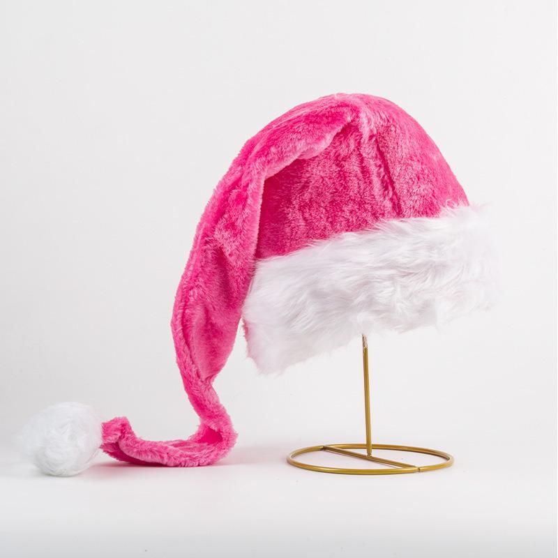 2025 High-End Multicolor Plush Christmas Hat for Adults & Kids - Perfect for Party Costumes & Decorations