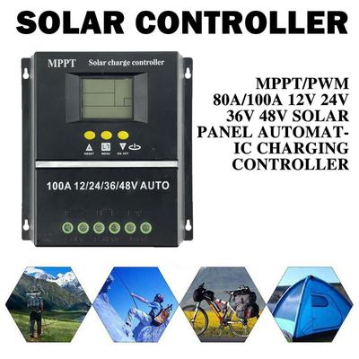100A MPPT/PWM Solar Şarj Kontrol Cihazı USB 12V/24V/36V/48V Otomatik Kontrol Cihazı Çift