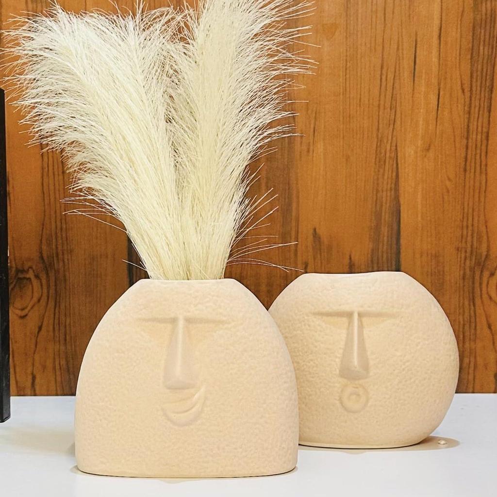 Modern Decorative Blowing Face Ceramic Vase for Home Décor | Centerpieces | Kitchen | Office or Living RoomCeramic Flower Vase