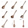 9pcs Acacia Wood Kitchen Utensils Set Long Handle Non Stick Wooden Cooking Utensils Heat Resistant No Paint Frying Spatula Spoon
