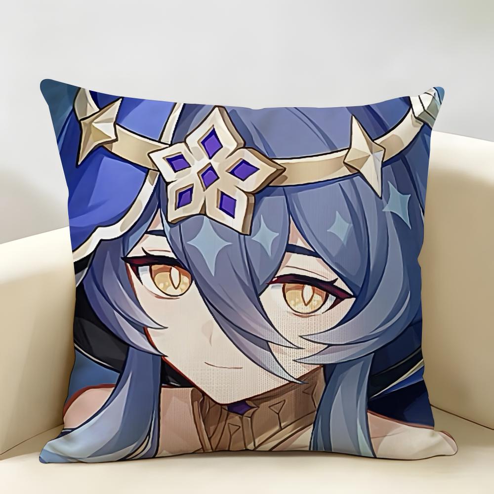 Layla Genshin Impact Cushion Cover Natural Linen Organic Fabric DoubleSided Printing Room Sofa Decor Pillow Case