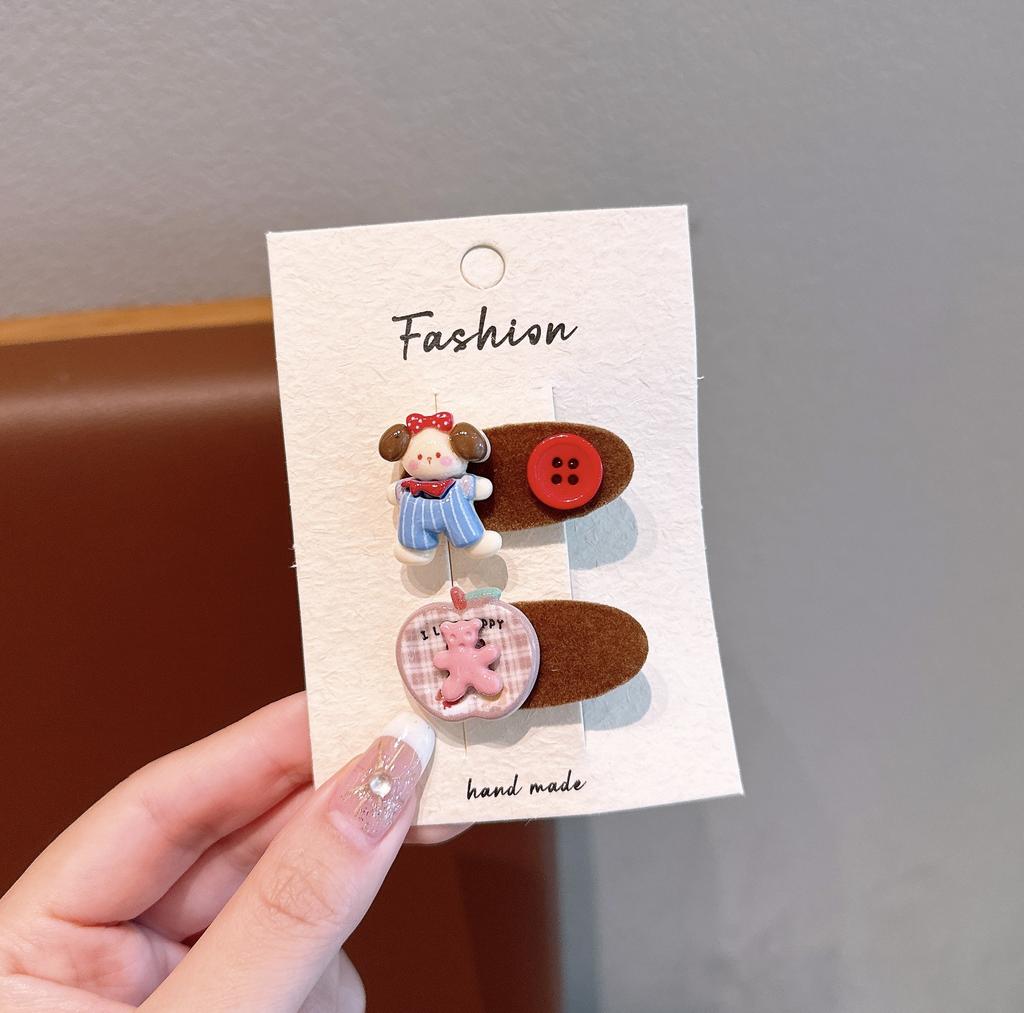 Red Children'S Cartoon Hairpin Versatile Cute Sweet Letter Bangs Clip Side Clip Hair Accessories