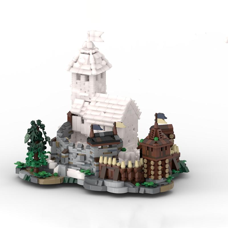 MOC mittelalterliches Blaustein Schloss Herzogliche Residenz modulares Gebäude DIY Montage Baustein Spielzeug Kindergeburtstagsgeschenk