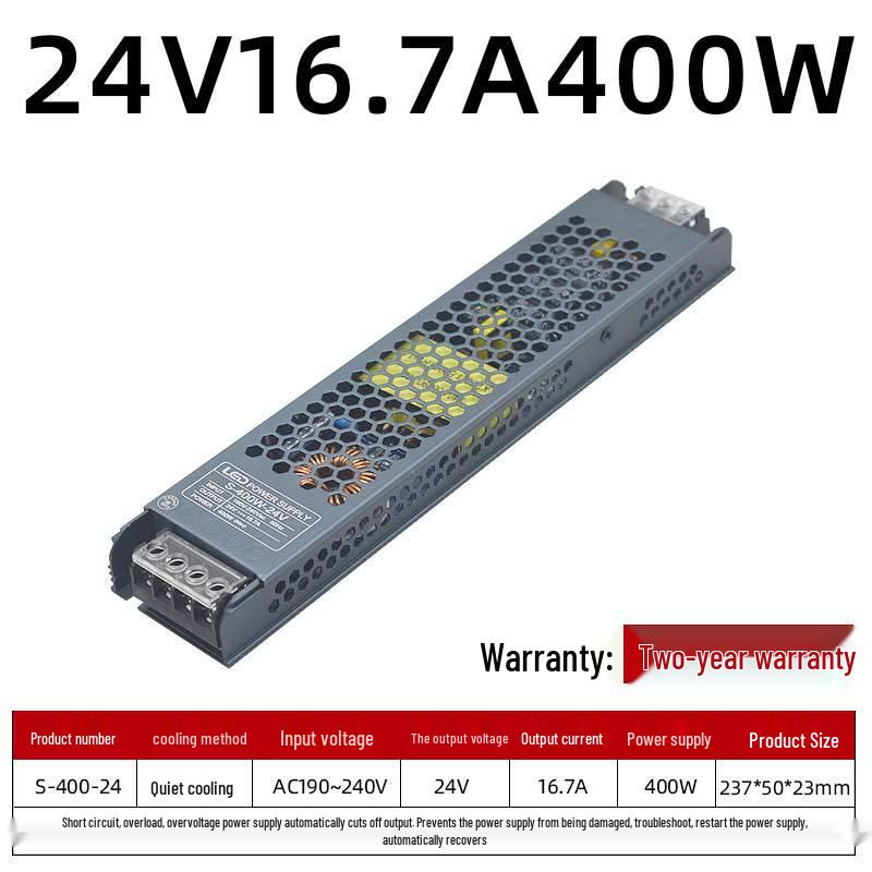 Ultra-Thin LED Power Supply for Light Strips: 220V To 24V/12V Silent Transformer for Advertising Displays.