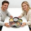 with Lid Divided Serving Tray Rotating Design Spinning Compartment Platter  for Snacks