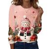 Women's Casual Long Sleeve Christmas Print Round Neck Top