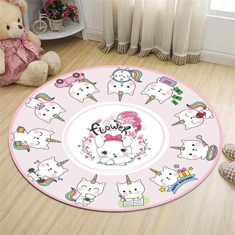 Children's Play Tent Floor Mat Cloakroom Rug Cartoon Rabbit Living Room Rug Non-slip Floor Yoga Mat Crawl Area Rug