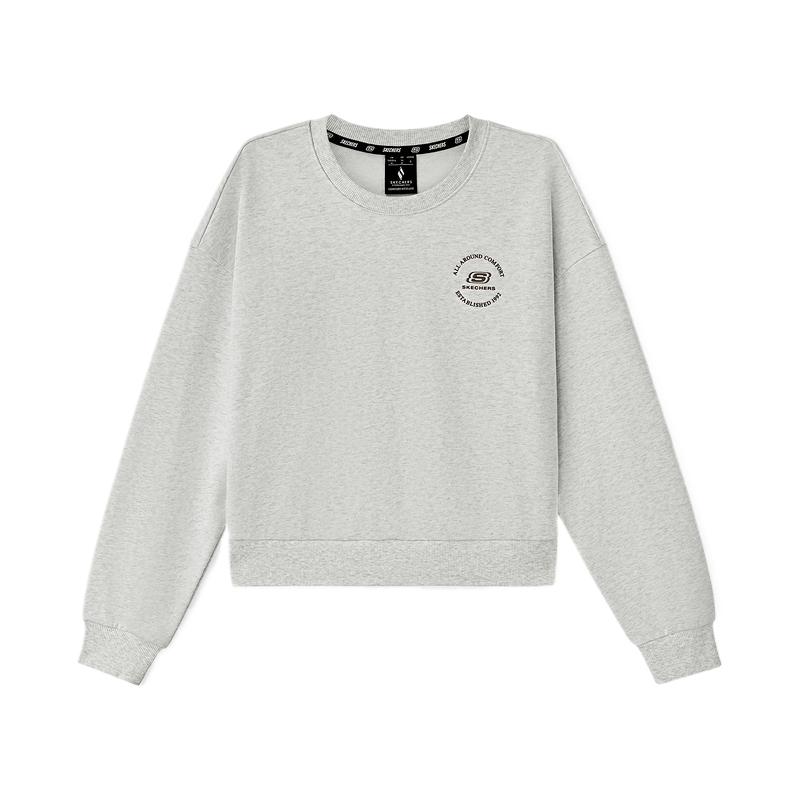 Skechers Sports Alliance Series Skin-Friendly Comfortable Trendy Fashion Round Neck Sweatshirt Women tops L325W014-0248 L