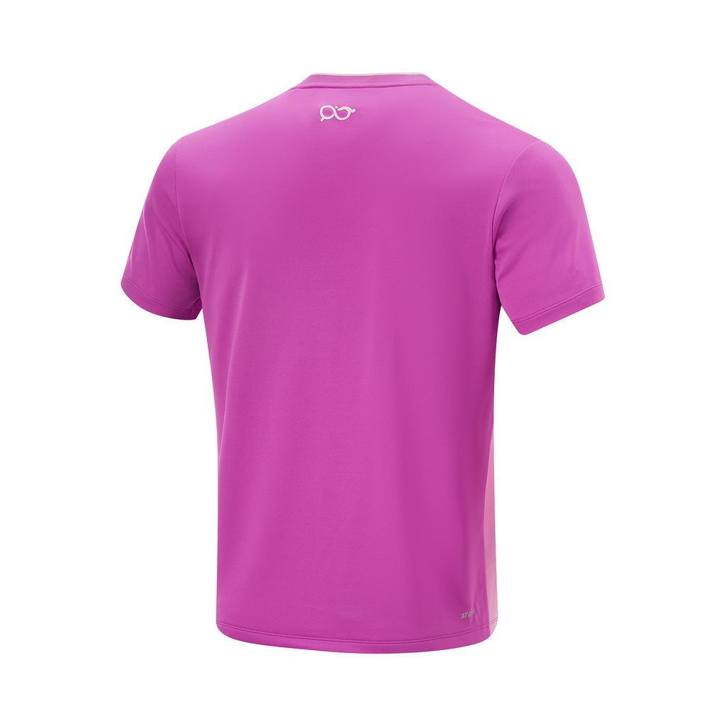 Li Ning Table Tennis Series Sports Casual Simple Spliced V-Neck Pullover Short Sleeve T-Shirt Unisex T-Shirts AAYV071-2