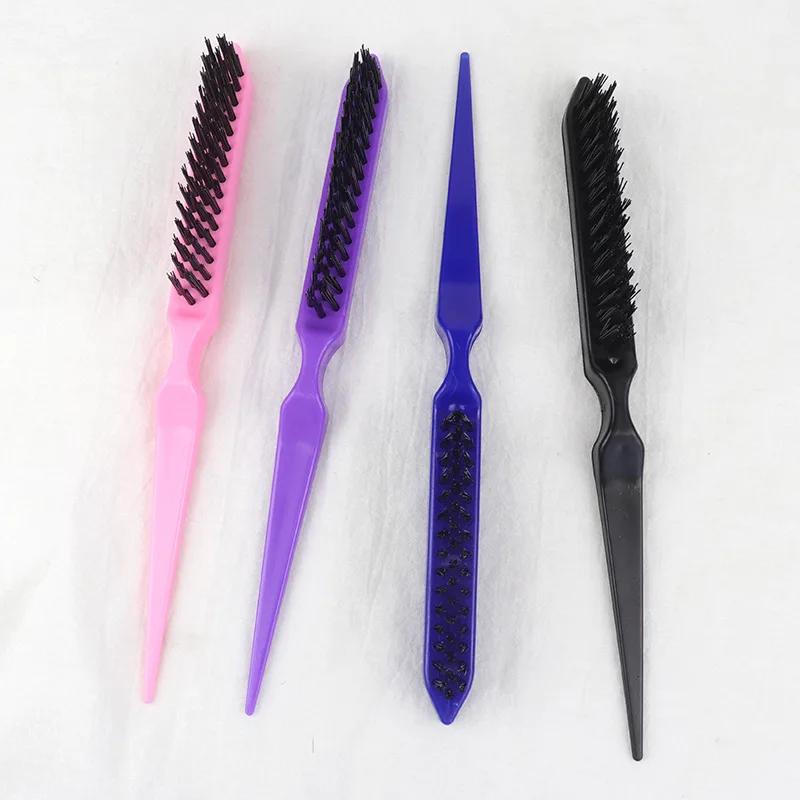 15PCS Professional Slim Line Teasing Hair Brush Backcombing Comb Tool for Salon Styling - 4 Colors Wholesale Stylist Supplies