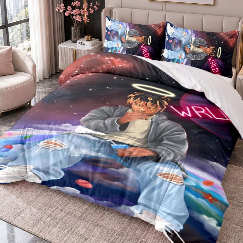 Juice Wrld 3Pcs Bedding Set Duvet Cover With Two Pillowcases For Bedroom Home Decoration