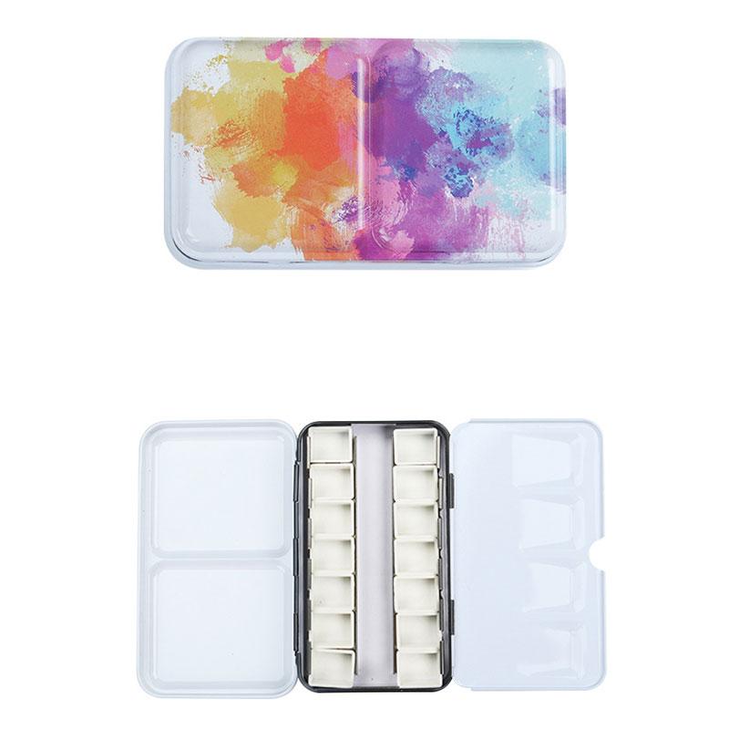 Half Pan Watercolor Tray Paint Tin Box Empty Palette Painting Storage Paint Tray