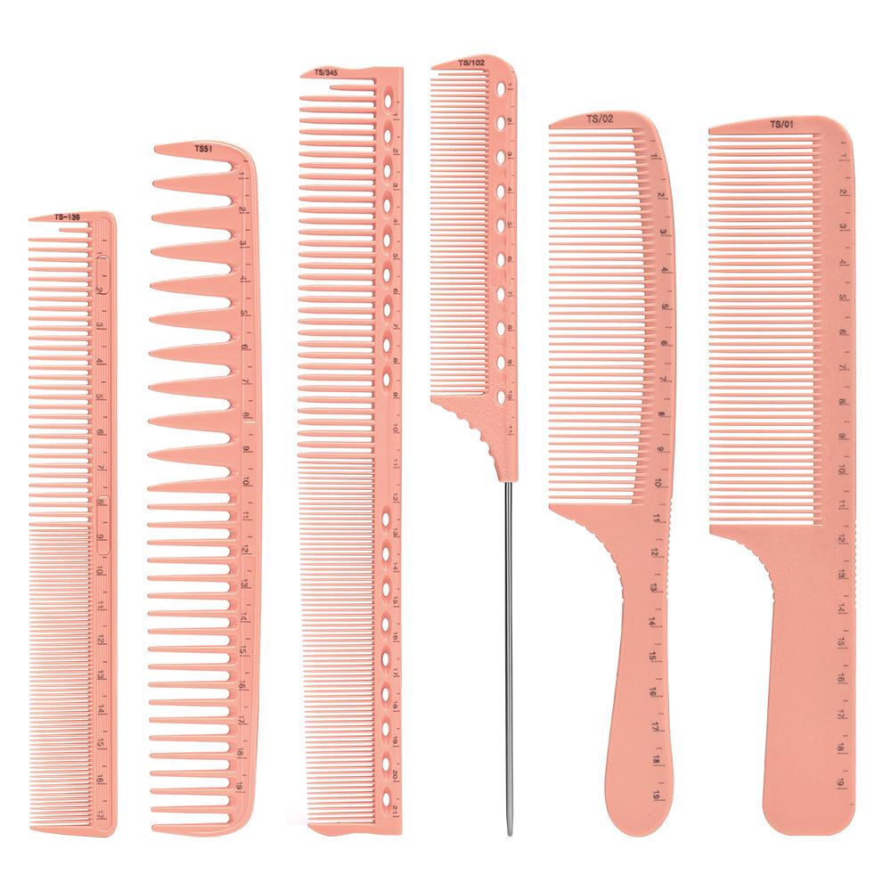 6-Piece Professional Hairdressing Comb Set for Barbers and Stylists - Men's and Women's Hair Cutting Combs